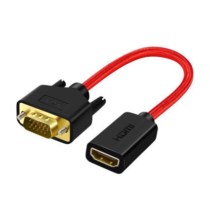 Picture of ANNNWZZD HDMI to VGA,HDMI to VGA Adapter(Female to Male) for Monitor, Desktop, Laptop, PC, Computer, Projector and More(Not Bidirectional,6 Inch)