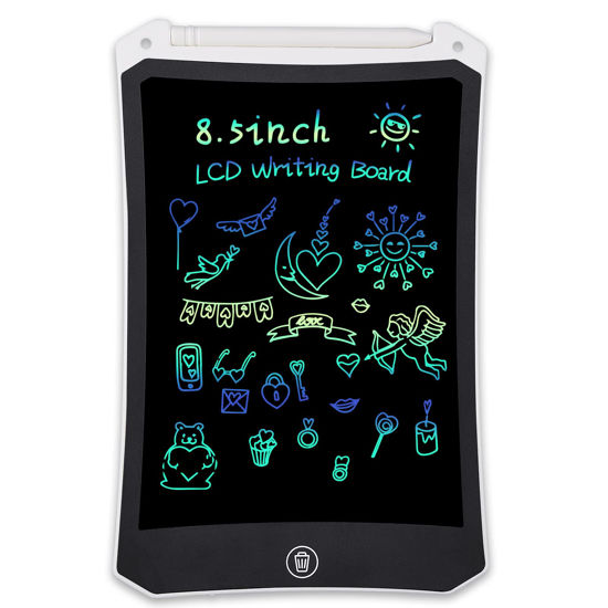 Picture of LCD Writing Tablet, Electronic Digital Writing &Colorful Screen Doodle Board, cimetech 8.5-Inch Handwriting Paper Drawing Tablet Gift for Kids and Adults at Home,School and Office (White)