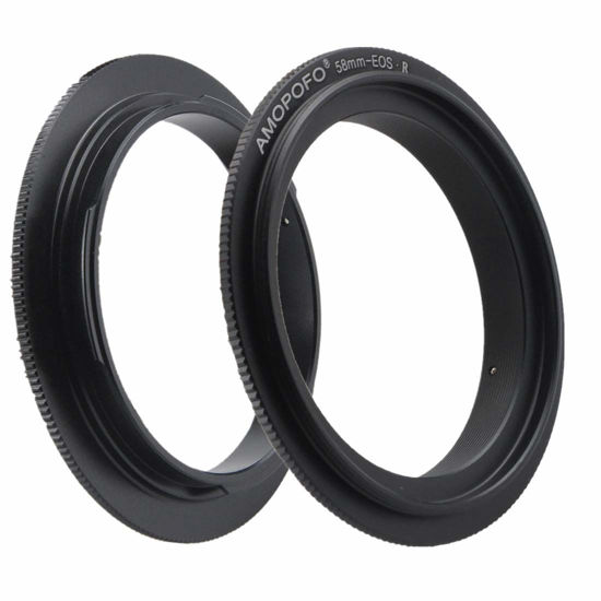 Picture of 58mm to EOS R Filter Thread Macro Reverse Mount Adapter Ring,& for Canon EF R Full Famer Camera