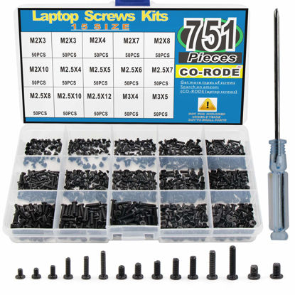 Picture of 751PCS Laptop Notebook Computer Screws Kit Set with Screwdriver for IBM HP Dell Lenovo Samsung Sony Toshiba Gateway