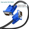 Picture of VGA to VGA Cable, 6FT VGA Monitor Cable 2-Pack, VGA Male to Male Cord 1080P Full HD High Resolution for Monitor TV Computer Projector-Blue