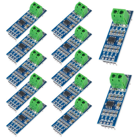 Picture of 12Pcs MAX485 RS485 Transceiver Module TTL UART Serial to RS485 Instrument Interface Module Max458 Chip RS-485 Communication Transceiver 5V SCM Development Accessories Board for Raspberry Pi