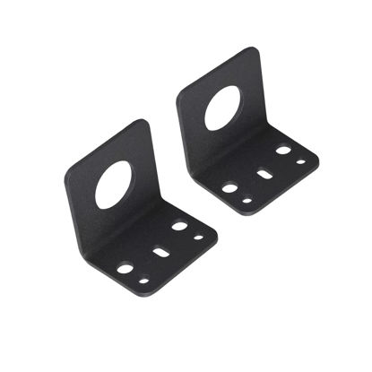 Picture of VANROUG 2 Pcs L-Bracket 1255 3/4" Hole Thick Steel Mobile Antennas Brackets for UHF VHF Coax NMO Antenna Mounts Cable Mobile Antennas (Black)