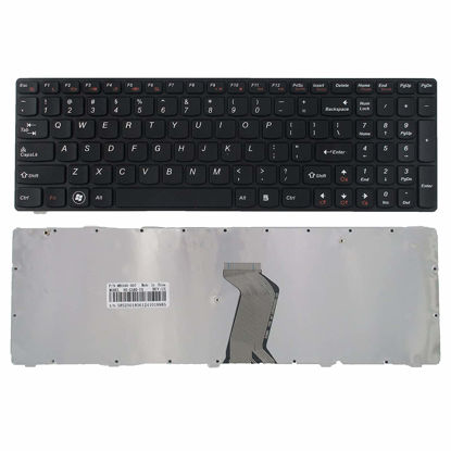 Picture of SUNMALL Keyboard Replacement with Frame Compatible with Lenovo Ideapad G580 G580A G585 G585A V580 V585 Z580 Z580A Z585 Z585A N580 N581 N585 N586 Series Laptop Black US Layout