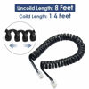 Picture of 4 Pack Phone Cord Landline 8Ft Uncoiled/1.4Ft Coiled Landline Telephone Handset Cord Line Cable RJ9 4P4C Telephone Accessory Black