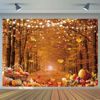 Picture of CYLYH 7x5ft Fall Photography Backdrop Autumn Maple Forest Leaves Pumpkin Party Background Thanksgiving Party Supplies Farm Harvest Event Banner Thanksgiving Photo Booth Props CY579