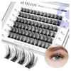 Picture of BEYELIAN Cluster Lashes C Curl 72 Pcs Individual Manga Lash Clusters False Eyelashes Extension Natural Look Reusable Glue Bonded Black Super Thin Band Mix DIY Eyelash Extension Style 710