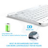 Picture of Ultra-Slim Small Bluetooth Keyboard, Portable Rechargeable External Cordless Wireless Keyboard for Android Tablet Cell Phone Samsung Smartphone iPad Mini Air Pro iPhone Windows Surface (White)