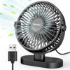 Picture of EasyAcc 6.5 inch USB Desk Fan, Small Desk Fan [with Strong Airflow & 360°Adjustment & 3 Speeds & Quiet] Small Portable Desk Travel Fan Quiet for Home Office Bedroom Table Desktop Travel (NO BATTERY)