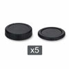 Picture of Rear Lens Cap & Body Cap Cover for Canon RF Mount Mirrorless Camera EOS R100 R50 R10 R8 R7 R6 Mark II R6 R5C R5 R3 R RP Replace RF Rear Lens Cap & R-F-5 Body Cap -5 Packs