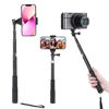 Picture of Extendable Aluminum Selfie Stick/Monopod, Compatible for GoPro Hero 10 9 8 7 6 5 4 3 2 Fusion Max, OSMO Action,AKASO, SJCAM Action Camera and Cell Phone Accessories