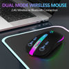 Picture of FUWANG Wireless Mouse,Rechargeable LED Wireless Bluetooth Mouse,Portable USB Optical 2.4G Wireless Bluetooth Two Mode Computer Mice with USB & Type-c Receiver(Black)