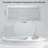 Picture of Qulose Wireless Keyboard, Multi-Device Bluetooth Keyboard, Rechargeable Dual Mode (BT + 2.4G) Ergonomic Computer Keyboard with Mouse for iOS, Android, Windows Desktop/Laptop/PC - Silver White