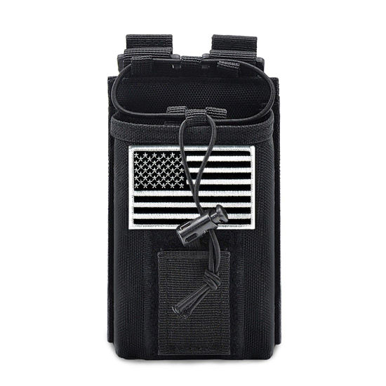 Radio Pouch - 1000D Tactical Molle Adjustable Two Way Radios Holder Bag  Case for Walkie Talkies 