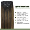 Picture of GOO GOO Clip in Human Hair Extensions Balayage Dark Brown to Chestnut Brown 20 Inch 7pcs 120g Clip in Hair Extensions Human Hair Straight Real Natural Hair Extensions