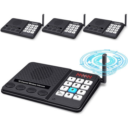 Picture of Intercoms Wireless for Home 1 Mile Long Range - GLCON 10 Channel 3 Code Wireless Intercom System for Buiness Office House Elderly - Room to Room Home Intercom Communication System (Pack of 4)