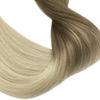 Picture of GOO GOO Human Hair Extensions 18 Inch 120g 7pcs Ombre Ash Brown to Platinum Blonde Natural Clip in Human Hair Extensions Real Hair Extensions Straight Remy Hair