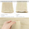 Picture of WENNALIFE Seamless Clip In Hair Extensions Human Hair, 16 Inch 130g 7pcs Bleach Blonde Real Hair Extensions Clip in Human Hair Invisible PU Skin Weft Natural Remy Human Hair Extensions