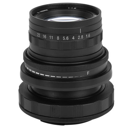 Picture of 214 Tilt Shift Lens,50mm F1.6 E Mount Tilt Shift Manual Focus Full Frame Lens,for Sony A9 A7 Series Mirrorless Cameras,Black