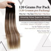 Picture of LaaVoo Hair Extensions Clip in Human Hair Ombre Black 20inch Black Ombre Fading to Dark Brown Mix Caramel Brown 7pcs/120g Full Head Remy Human Hair Extensions Clip ins Black Ombre Real Human Hair Extensions Long Straight Double Weft for Women