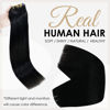 Picture of Full Shine Black Clip in Hair Extensions Human Hair 8 Pcs Seamless Remy Hair Clip in Extensions Pu Weft Invisible Jet Black Hair Clip in Human Hair Straight Natural Hair Extensions 120 Grams 20 Inch