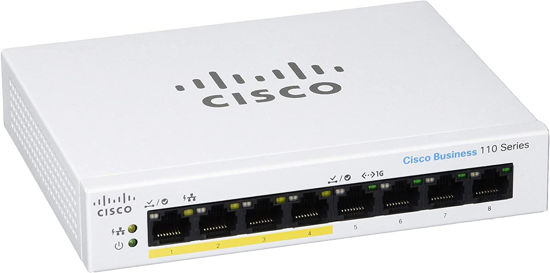 Picture of Cisco Business CBS110-8PP-D Unmanaged Switch | 8 Port GE | Partial PoE | Desktop | Ext PS | Limited Lifetime Protection (CBS110-8PP-D-NA)