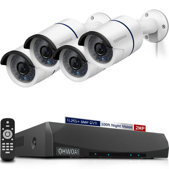 GetUSCart- [100ft Super Night Vision] Wired Security Camera System ...