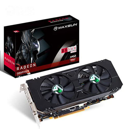 Picture of maxsun AMD Radeon RX 580 8GB 2048SP GDDR5 Computer Video Graphics Card GPU for PC Gaming 256-Bit DirectX 12 DVI, HDMI, DisplayPort Multi Monitors Extend