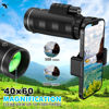 Picture of JiaSifu 40x60 High Definition Monocular Telescope with Smartphone Adapter, BAK4 Prism FMC Monocular with Clear Low Light Vision for Wildlife Hunting Camping Travelling（LD006-00A-17-3）