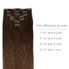 Picture of WENNALIFE Clip in Human Hair Extensions, 22 Inch 120g 7pcs Chocolate Brown Hair Extensions Clip in Human Hair Remy Clip in Hair Extensions Real Human Hair Double Weft