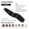 Picture of SUYYA Tape in Hair Extensions Human Hair Jet Black 28 Inch 60g/pack 20pcs Straight Seamless Skin Weft Tape in Real Human Hair Extensions(28inch #1 Jet Black)