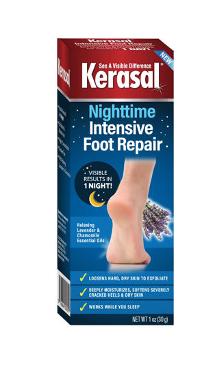 Picture of Kerasal Nighttime Intensive Foot Repair, Skin Healing Ointment for Cracked Heels and Dry Feet, 1 oz