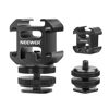 Picture of NEEWER Camera Hot Shoe Mount Adapter with Triple Cold Shoe Mounts for Mic LED Video Light Field Monitor, Aluminum Alloy Shoe Mount Compatible with Canon Nikon Sony DSLR Camera Camcorder