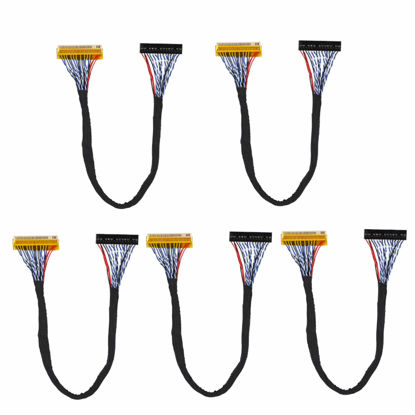 Picture of ASHATA LCD Screen LVDS Cable,5PCS 30Pin LVDS Cable 2 Channel 8-Bit Support 1280x1024 fpr 17/19inch TFT LCD Panel, LCD Screen LVDS Cable Professional Performance