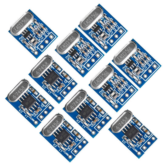 Picture of QCCAN 5 Sets 433MHZ Wireless Transmitter & Receiver Board Module SYN115 SYN480R Ask/OOK Chip PCB