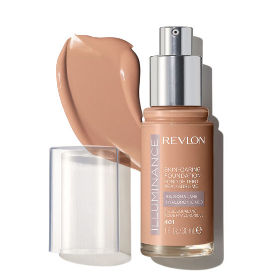 Picture of Revlon Illuminance Skin-Caring Liquid Foundation, Hyaluronic Acid, Hydrating and Nourishing Formula with Medium Coverage, 401 Light Coffee (Pack of 1)