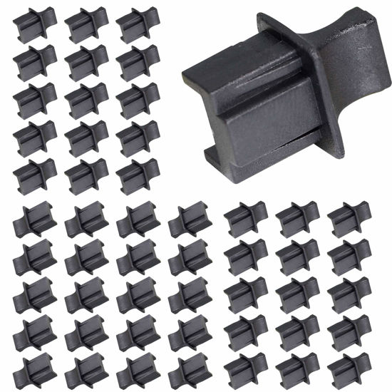 Picture of 50PCS RJ45 Anti Dust Cover Cap Protector Protects Ethernet Hub Port by FENGQLONG (Black-Large)