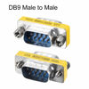 Picture of uxcell DB9 VGA Gender Changer 9 Pin Male to Male 2-Row Mini Gender Changer Coupler Adapter Connector for Serial Applications Blue Pack of 5