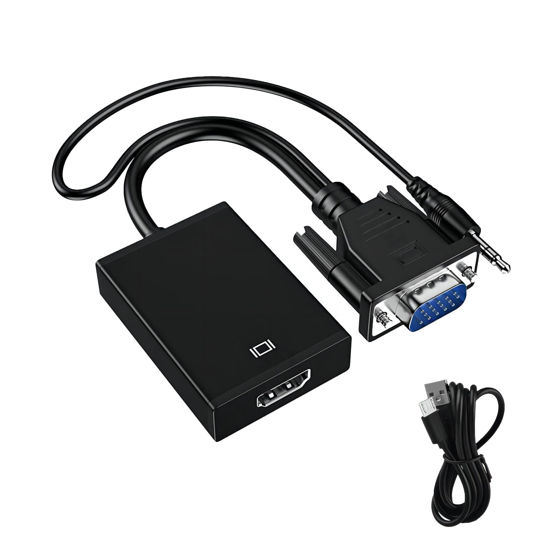 Picture of SZFUDIGO VGA to HDMI Adapter，Compatible for Desktop, Laptop, Monitor, Projector, HDTV, Xbox and More