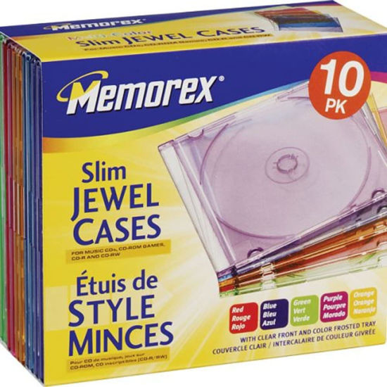 Picture of Memorex 10-Pack CD Slim Jewel Cases 5mm - Assorted Colors