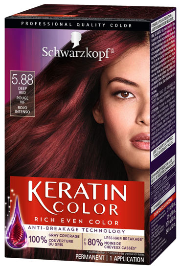 Picture of Schwarzkopf Keratin Color Permanent Hair Color Cream, 5.88 Deep Red, 1 Kit