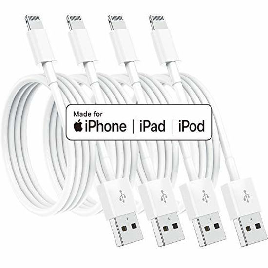 Picture of 4 Pack [Apple MFi Certified] Apple Charging Cables 10ft, iPhone Chargers Lightning Cable 10 Foot, Fast iPhone Charging Cord for iPhone 12/11/11Pro/11Max/ X/XS/XR/XS Max/8/7, ipad