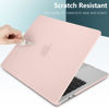 Picture of DONGKE Compatible with M2 MacBook Air 13.6 inch Case 2022 2023 A2681, Plastic Hard Shell Case with Keyboard Cover & Screen Protector for MacBook Air M2 Case Fits Touch ID, Matte Chalk Pink