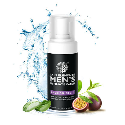 Picture of Skin Elements Intimate Wash for Men with Passion Fruit (4.05 Fl Oz) | pH Balanced Foaming Intimate Wash | Prevents Itching, Irritation & Bad Odor |