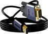 Picture of YOTETION HDMI to VGA 12Ft Cable with IC, Gold-Plated HDMI to VGA Compatible for Computer, Desktop, Laptop, PC, Monitor, Projector,HDTV, Raspberry Pi, Roku, Xbox and More, Grey