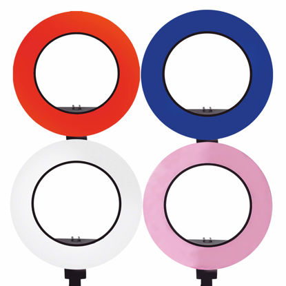 Picture of LimoStudio 18" Ring Light 4-Color Soft Cover Diffuser Cloth Kit (Blue, Red, Pink, White) for Less Contrast and Soft Lights, Warm to Cool Colors, AGG2399