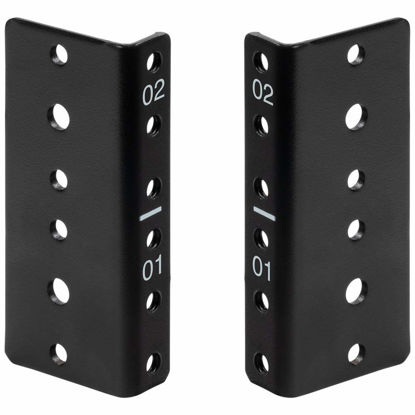 Picture of NavePoint 2U Vertical Rack Rail Pair DIY Kit with Hardware, Black