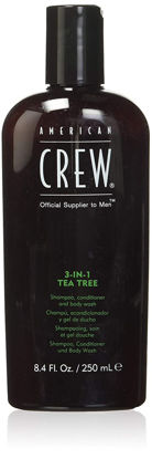 Picture of American Crew Shampoo, Conditioner & Body Wash for Men, 3-in-1, Tea Tree Scent, 8.4 Fl Oz