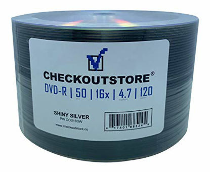 Picture of CheckOutStore (50) Premium 16x DVD-R 4.7GB in Tape Wrap (Shiny Silver)