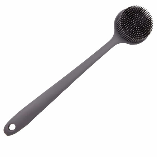 Picture of Cinlitek Silicone Body Scrubber, Long Handle Back Scrubber for Shower, Silicone Body Brush Shower Scrubber for Body, Shower Srush Back Brush Body Exfoliator